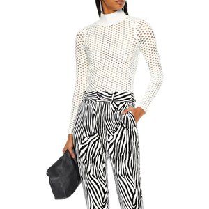 SANDRO Jules open-knit turtleneck sweater